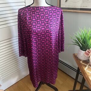 Milly Dress Womens *Large Fuchsia Julia Chain Link Mini Shift Classic Cocktail